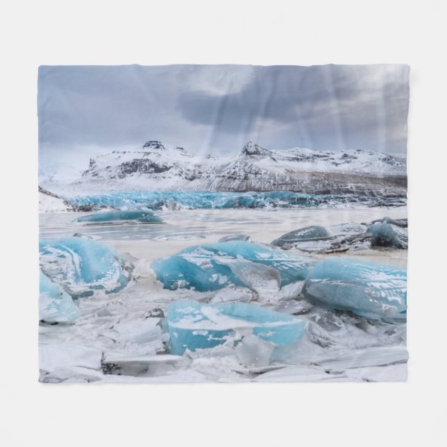 Cobertor De Velo Paisagem de gelo glaciar, Islândia (Frente (Horizontal))