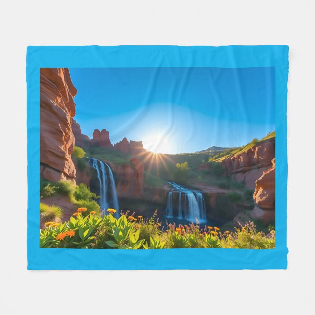 Cobertor De Velo Paisagem de Sandstone Sunrise (Frente (Horizontal))
