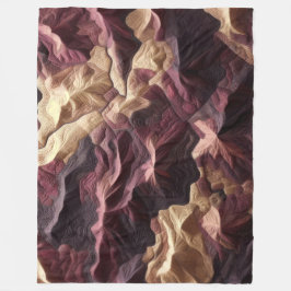 Cobertor De Velo Paisagem de Topografia de Tan Burgundy Abstrato In