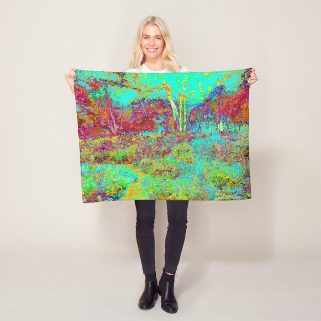 Cobertor De Velo Paisagem Dourada do outono psicodélico e do jardim (In Situ)