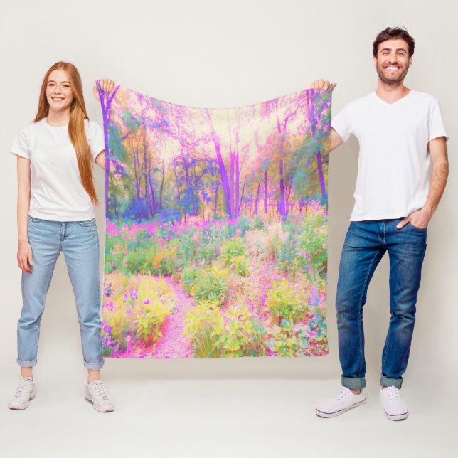 Cobertor De Velo Paisagem iluminada de jardim rosa e coral (In Situ)