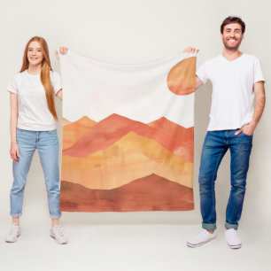 Cobertor De Velo Paisagem Minimalista de Boho Abstrato Mountain