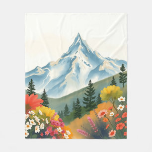 Cobertor De Velo Paisagem Montanhosa Impressionista Quente
