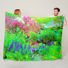 Cobertor De Velo Paisagem Primavera verde do jardim com peônias