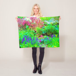 Cobertor De Velo Paisagem Primavera verde do jardim com peônias