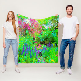 Cobertor De Velo Paisagem Primavera verde do jardim com peônias