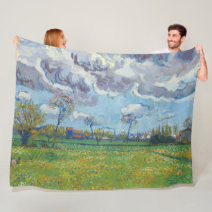Cobertor De Velo Paisagem sob uma tempestade no céu Vincent Gogh