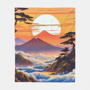 Cobertor De Velo Paisagem Sunrise Japonesa