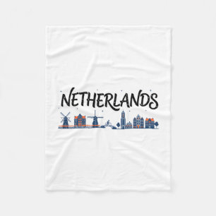 Cobertor De Velo Paisagens urbanas da Holanda Viagens Férias Roupas