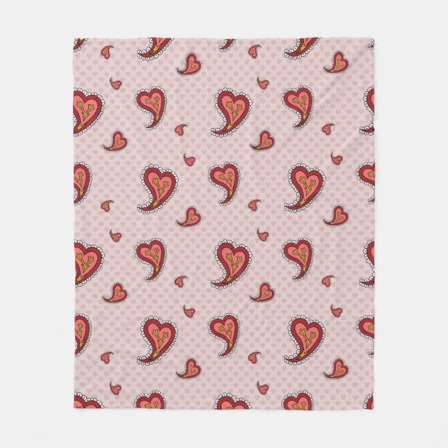 Cobertor De Velo Paisley Heart Fleece Blanket (Frente)