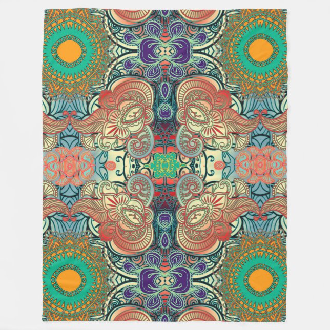 Cobertor De Velo Paisley Mosaic Patterno I + suas ideias (Frente)