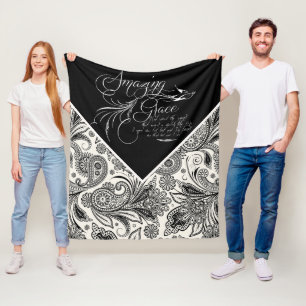 Cobertor De Velo Paisley preto e branco Amazing Grace