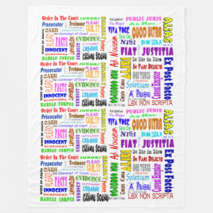 Cobertor De Velo Palavras legais Inglês e Latim em Branco