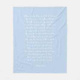 Cobertor De Velo Pale Blue Custom Poem Song Lyric Quote 