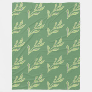 Cobertor De Velo Pale Green Leaf Pattern