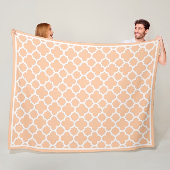 Cobertor De Velo Pale Summer Peach Orange White Retro Chic Patterno (In Situ)
