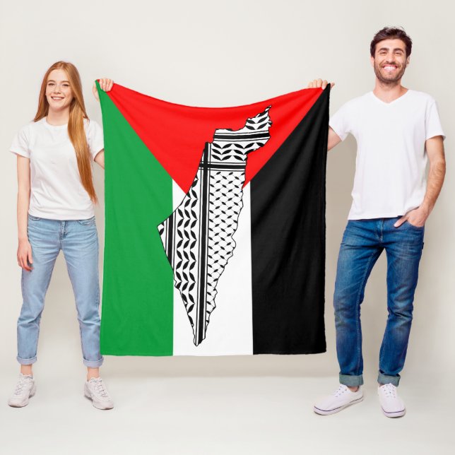 Cobertor De Velo Palestina - Bandeira e Mapa com Padrão Keffiyeg (In Situ)