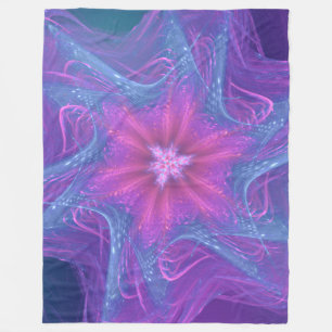 Cobertor De Velo Paleta Cyan de Delicado Fractal de Fleece Blanket