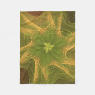 Cobertor De Velo Paleta Verde Leve Fractal de Fleece Blanket