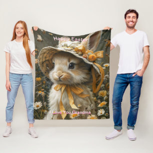 Cobertor De Velo Palha Coelhinha felz pascoa Fita Laranja