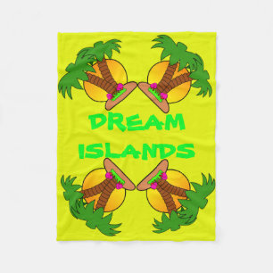 Cobertor De Velo Palm Trees Dream Islands Fleece Blanket