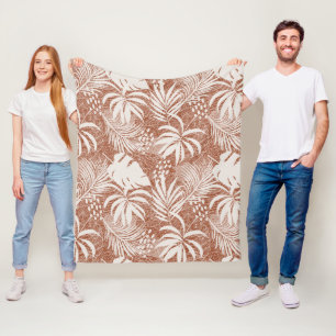 Cobertor De Velo Palma branca deixa Rosa taupe