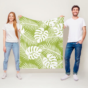 Cobertor De Velo Palma Verde Deixa Padrão Floresta Tropical