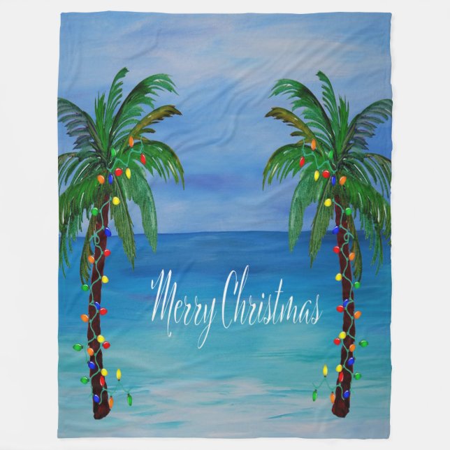 Cobertor De Velo Palmeira de Natal tropical Férias (Frente)