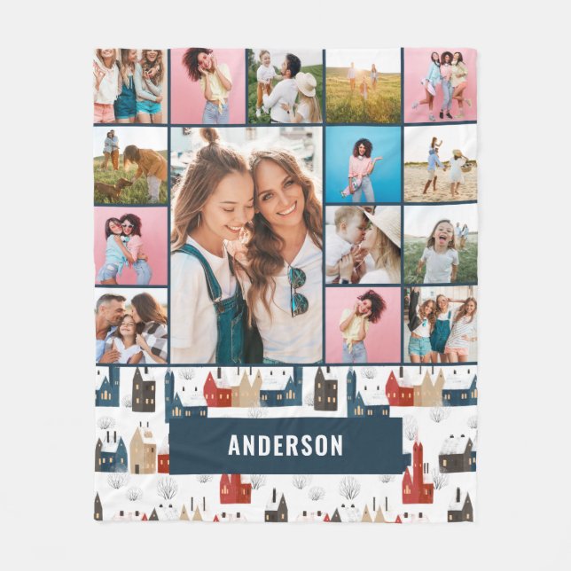 Cobertor De Velo Pampas 15 fotofleec mínimo botânico vermelho (Frente)