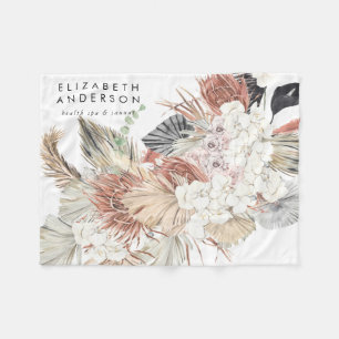 Cobertor De Velo Pampas brancas Premium Floral Ultra