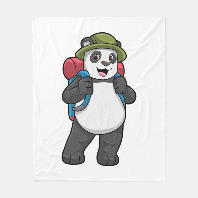 Cobertor De Velo Panda as Hiker with Backpack (Frente)