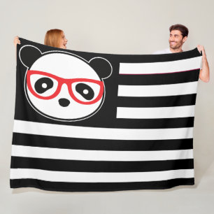 Cobertor De Velo Panda Bandeira Americana Urso Panda Tema Bandeira