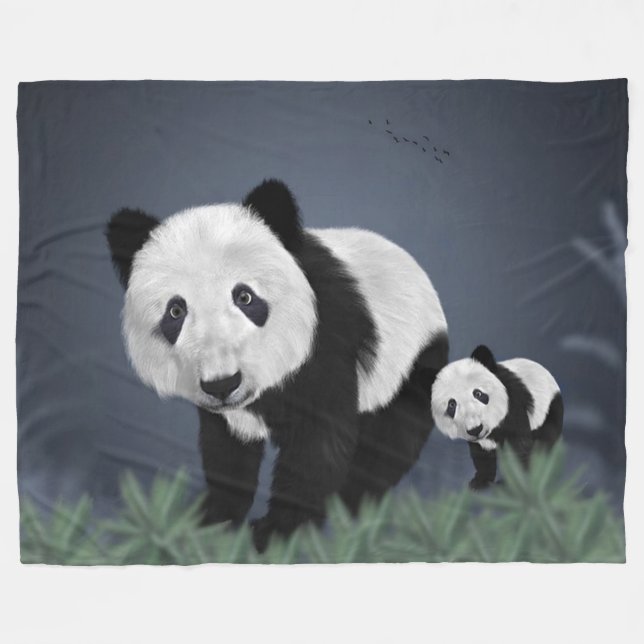 Cobertor De Velo Panda Bears (Frente (Horizontal))