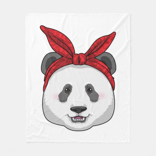 Cobertor De Velo Panda com Bandana (Frente)