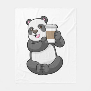 Cobertor De Velo Panda com café para ir