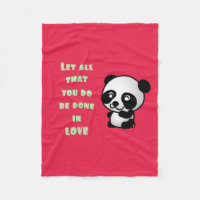 Panda com citação de amor inspiracional