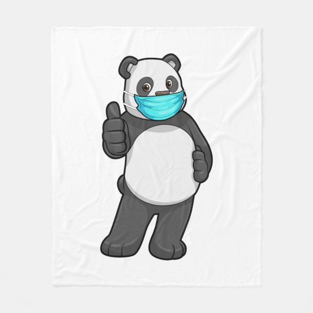 Cobertor De Velo Panda com máscara de rosto (Frente)