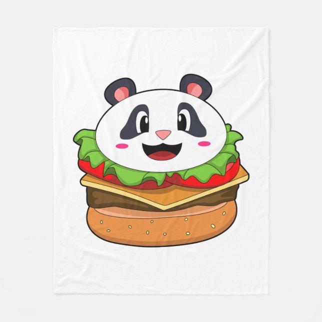 Cobertor De Velo Panda com o Burger (Frente)