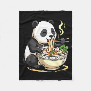 Cobertor De Velo Panda Comendo Macarrão Ramen Engraçado