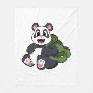 Cobertor De Velo Panda como Hiker com mochila