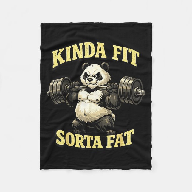 Cobertor De Velo Panda de academia engraçado_ meio em forma meio go (Frente)