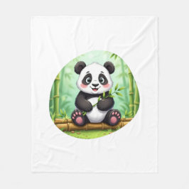 Cobertor De Velo Panda de Desenho Animado Fofo em Remendo de Bambu