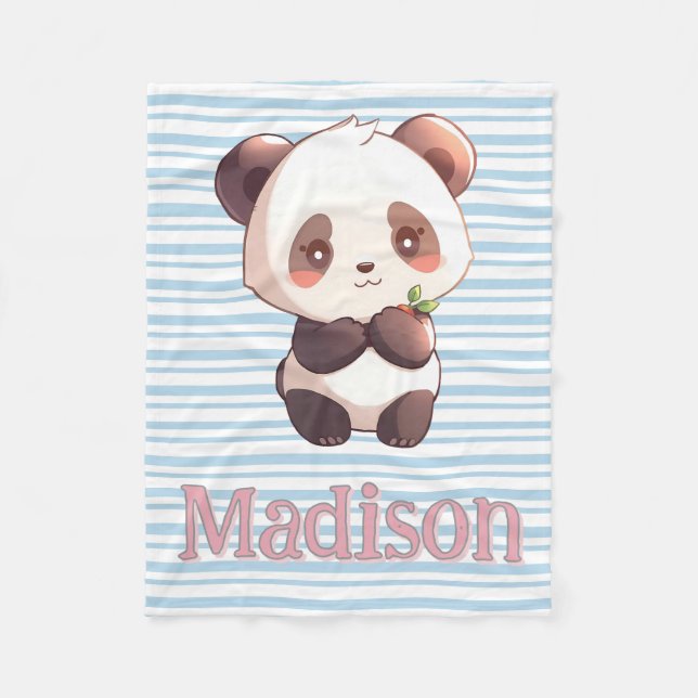 Cobertor De Velo Panda Fofo Personalizado (Frente)