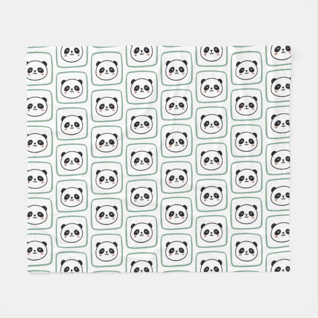 Cobertor De Velo Panda head minimalist graphic icon (Frente (Horizontal))