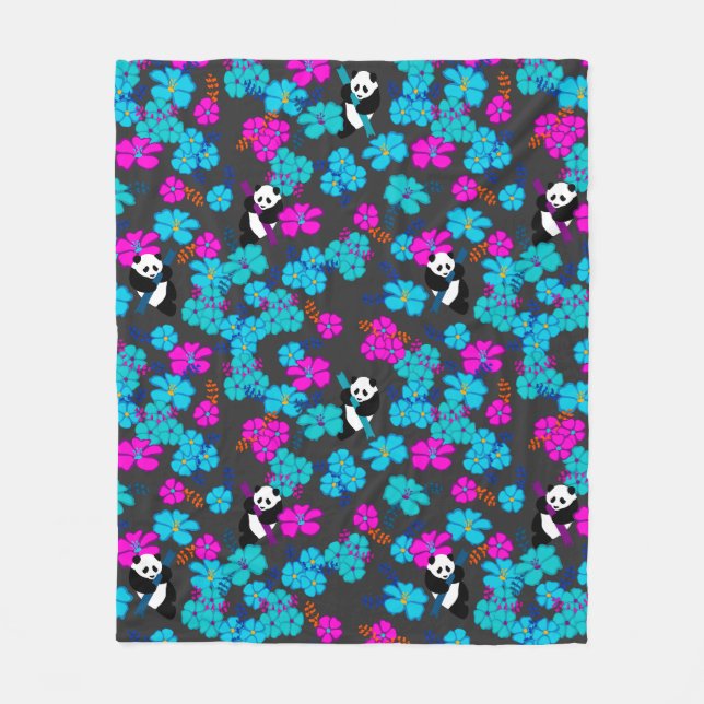 Cobertor De Velo Panda Paradise Bloom (Frente)