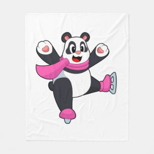 Cobertor De Velo Panda Patinação no gelo Patins de gelo