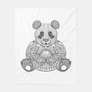 Cobertor De Velo Panda tribal inspirada