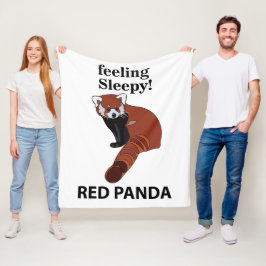 Cobertor De Velo Panda Vermelha Sentindo Sonolência Engraçado Panda