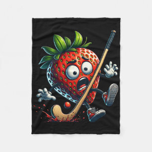 Cobertor De Velo Pânico do Morango de Hóquei Cartoon Fruta Humor Es