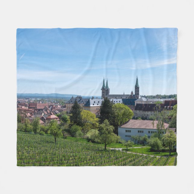Cobertor De Velo Panorama da antiga cidade histórica de Bamberg, Al (Frente (Horizontal))